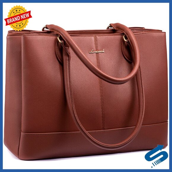 Other - PU Leather Laptop Tote Bag Professional Work Travel Waterproof 3 Compartments